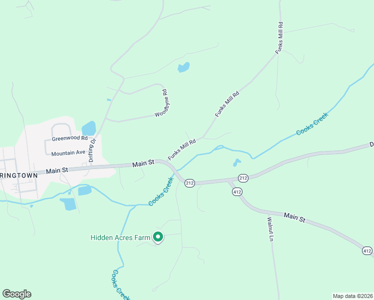 map of restaurants, bars, coffee shops, grocery stores, and more near 3074 Funks Mill Road in Riegelsville