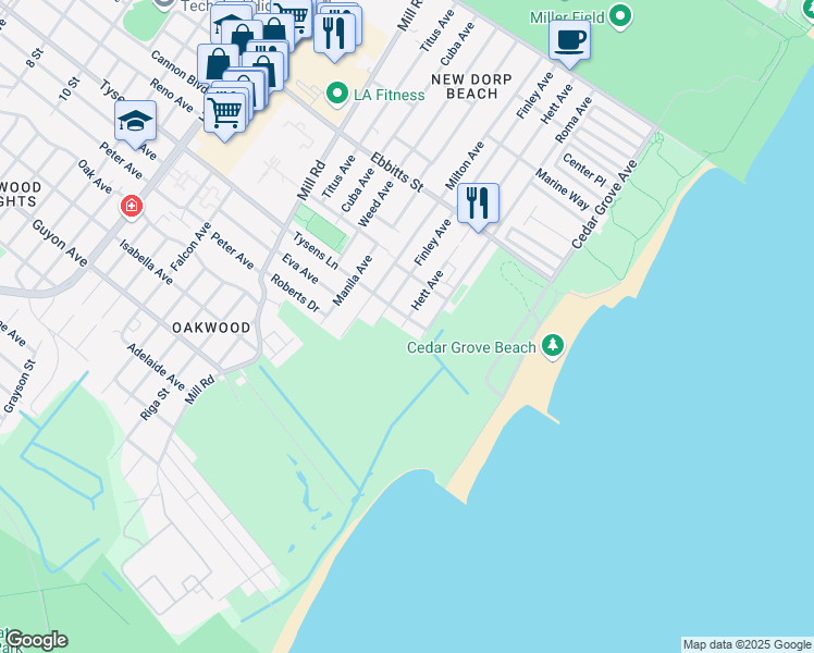 map of restaurants, bars, coffee shops, grocery stores, and more near 870 Tysens Lane in Staten Island