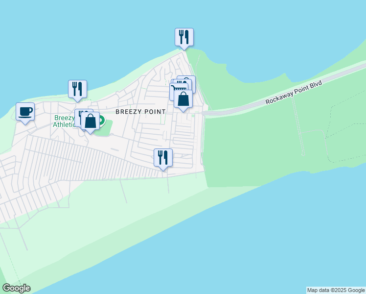 map of restaurants, bars, coffee shops, grocery stores, and more near 19 Janet Lane in Queens