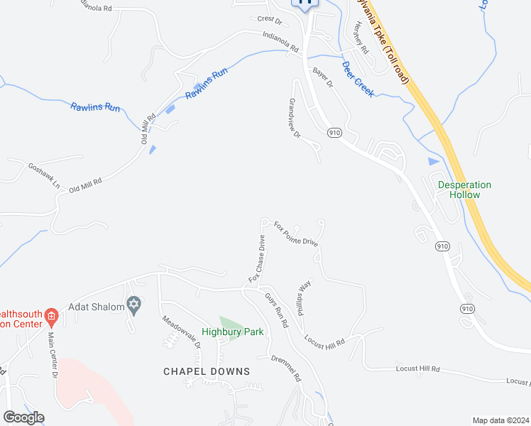 map of restaurants, bars, coffee shops, grocery stores, and more near 1000 Fox Chase Drive in Cheswick