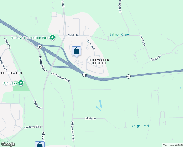 map of restaurants, bars, coffee shops, grocery stores, and more near 4451 Lynbrook Loop in Redding
