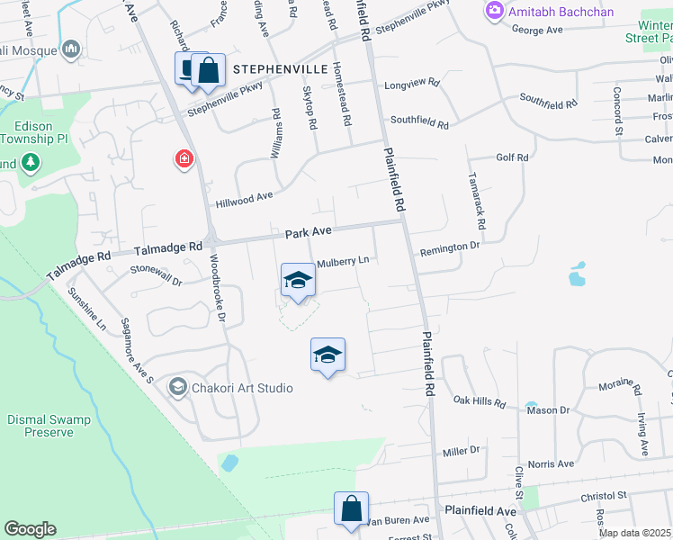 map of restaurants, bars, coffee shops, grocery stores, and more near 5 Christopher Court in Edison