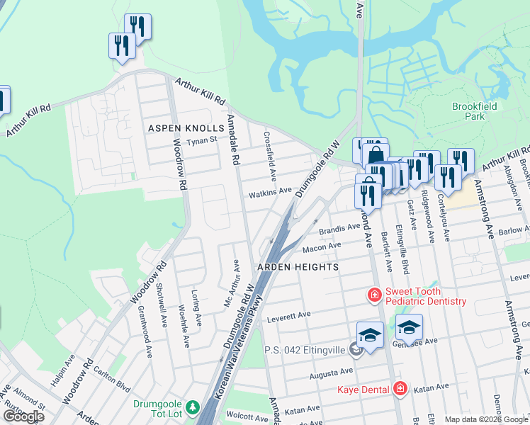 map of restaurants, bars, coffee shops, grocery stores, and more near 163 Crossfield Avenue in Staten Island