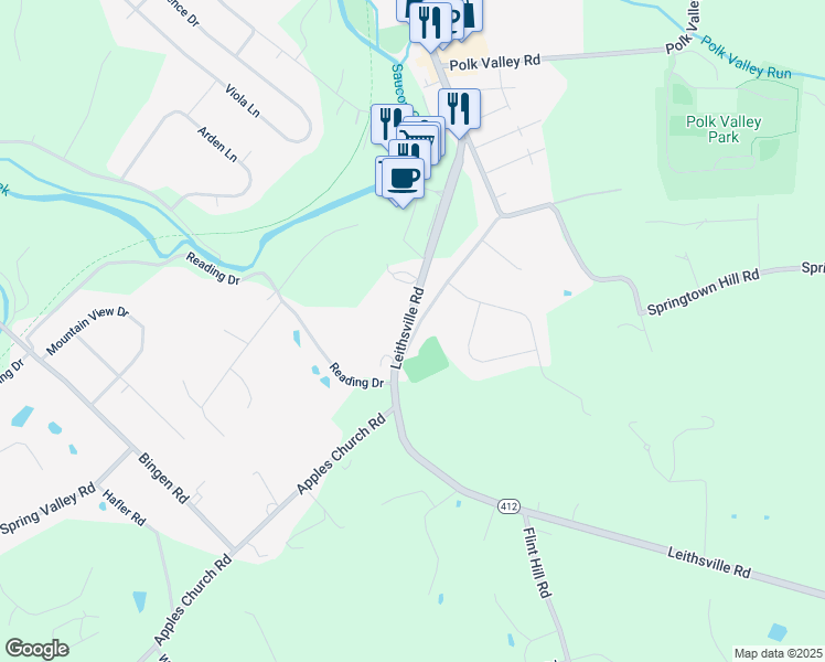 map of restaurants, bars, coffee shops, grocery stores, and more near 1917 Leithsville Road in Hellertown