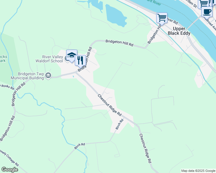 map of restaurants, bars, coffee shops, grocery stores, and more near 1463 Rupp Lane in Upper Black Eddy