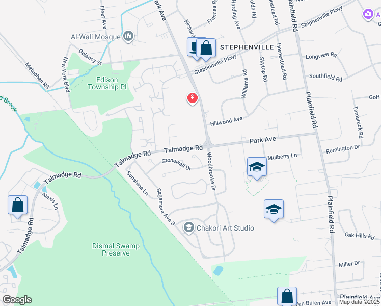 map of restaurants, bars, coffee shops, grocery stores, and more near 4 Sovar Court in Edison