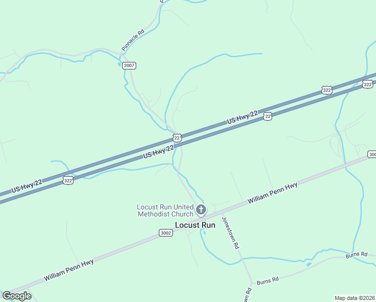 map of restaurants, bars, coffee shops, grocery stores, and more near 320 Locust Run Road in Thompsontown