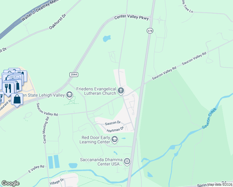 map of restaurants, bars, coffee shops, grocery stores, and more near 4564 Old Bethlehem Pike in Lehigh County