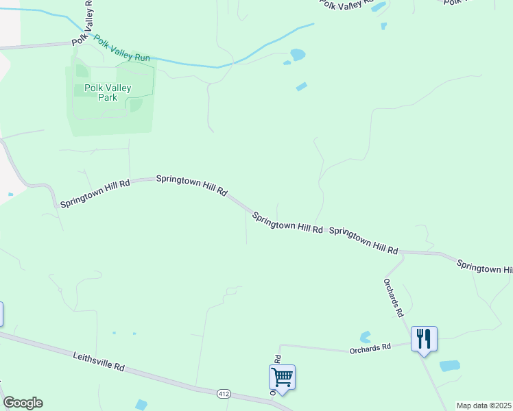 map of restaurants, bars, coffee shops, grocery stores, and more near 2189 Springtown Hill Rd in Hellertown