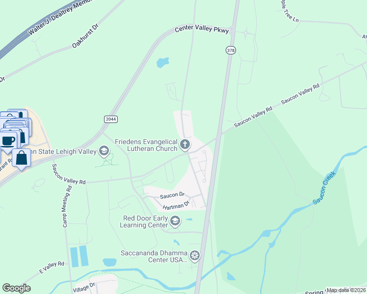 map of restaurants, bars, coffee shops, grocery stores, and more near 4564 Old Bethlehem Pike in Lehigh County