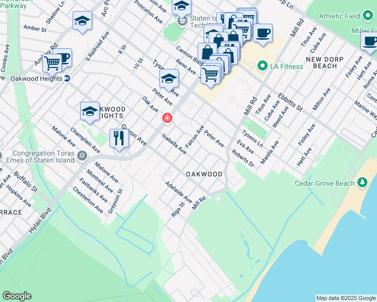 map of restaurants, bars, coffee shops, grocery stores, and more near 351 Isabella Avenue in Staten Island