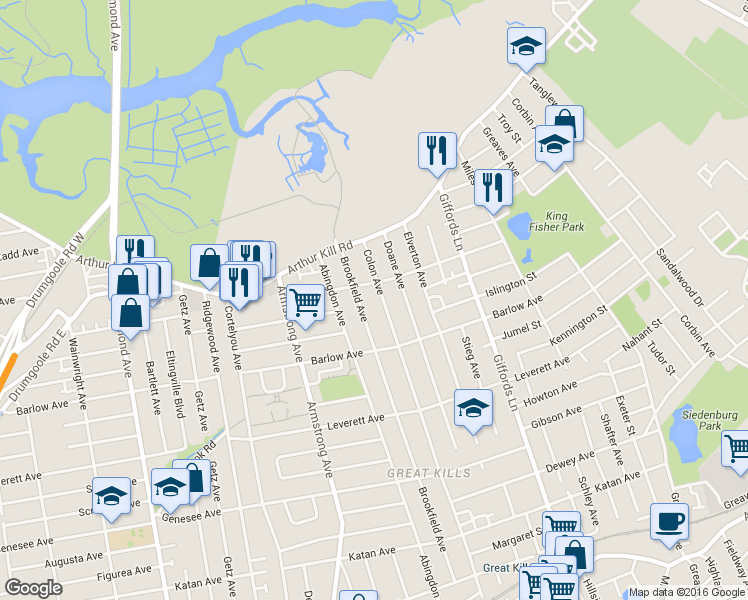 map of restaurants, bars, coffee shops, grocery stores, and more near 426 Colon Ave in Staten Island