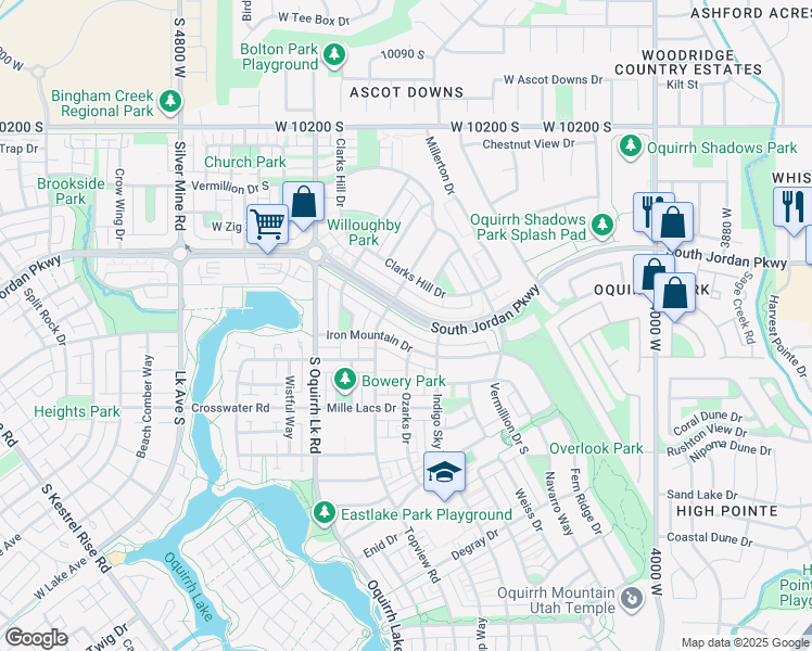map of restaurants, bars, coffee shops, grocery stores, and more near 4411 West South Jordan Parkway in South Jordan