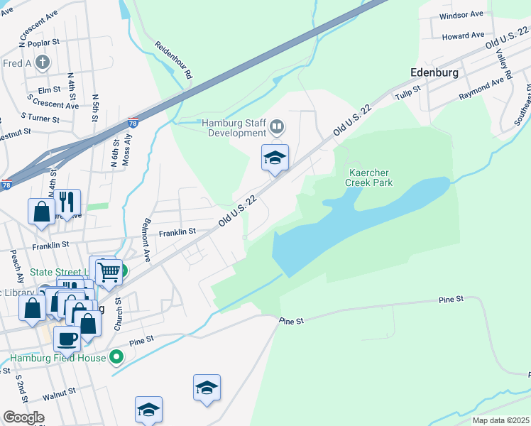 map of restaurants, bars, coffee shops, grocery stores, and more near 26 Helene Court in Hamburg