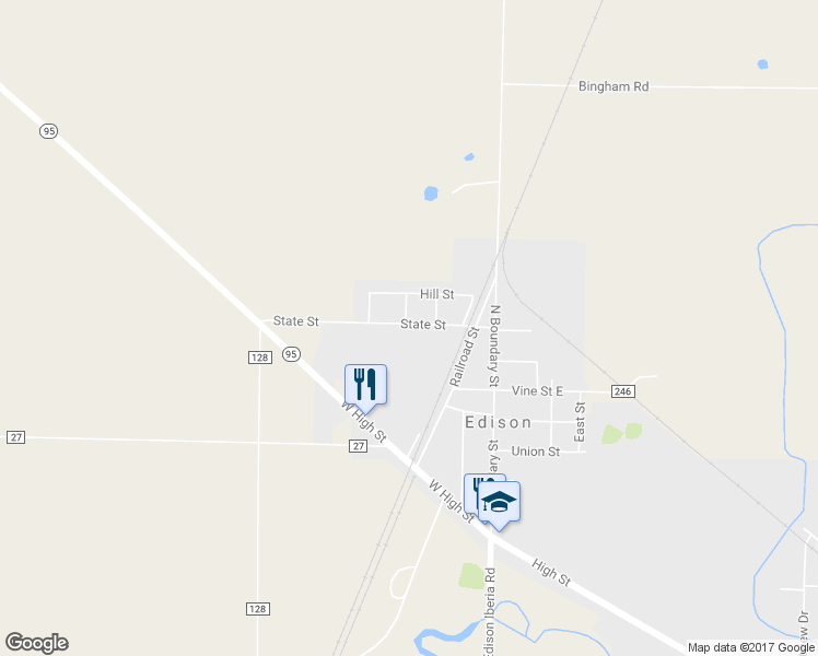 map of restaurants, bars, coffee shops, grocery stores, and more near 213 State Street in Edison