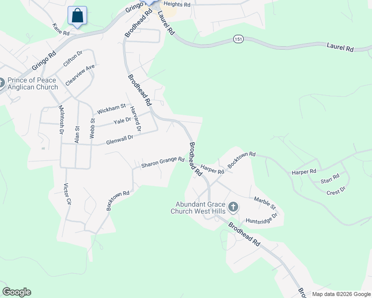 map of restaurants, bars, coffee shops, grocery stores, and more near 1881 Brodhead Road in Aliquippa