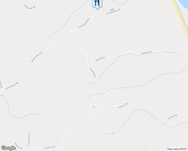 map of restaurants, bars, coffee shops, grocery stores, and more near 268 Fireline Road in Kintnersville