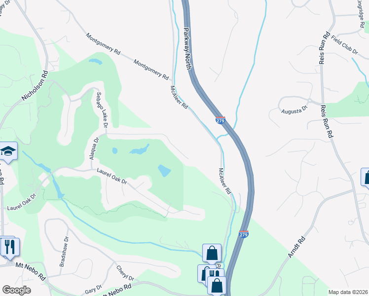 map of restaurants, bars, coffee shops, grocery stores, and more near 1558 Alaqua Drive in Sewickley
