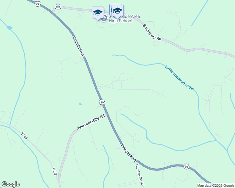 map of restaurants, bars, coffee shops, grocery stores, and more near 126 Langham Drive in Hookstown