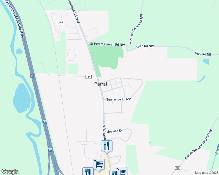 map of restaurants, bars, coffee shops, grocery stores, and more near 1970 Carolina Street Northwest in Dover