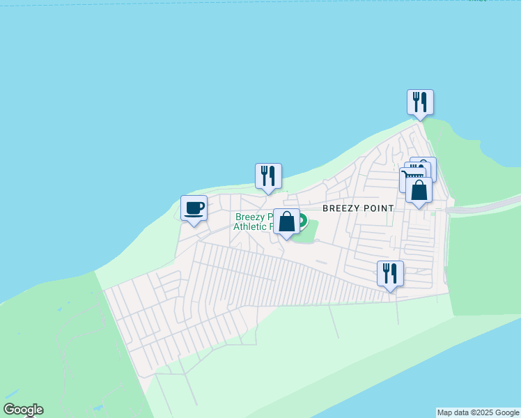 map of restaurants, bars, coffee shops, grocery stores, and more near 4-9 Seabreeze Walk in Queens