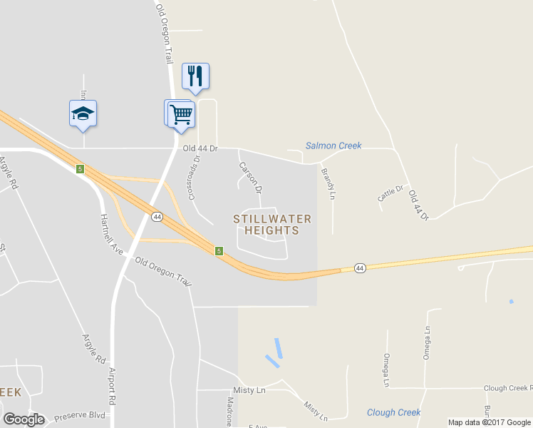 map of restaurants, bars, coffee shops, grocery stores, and more near 4319 Lynbrook Loop in Redding