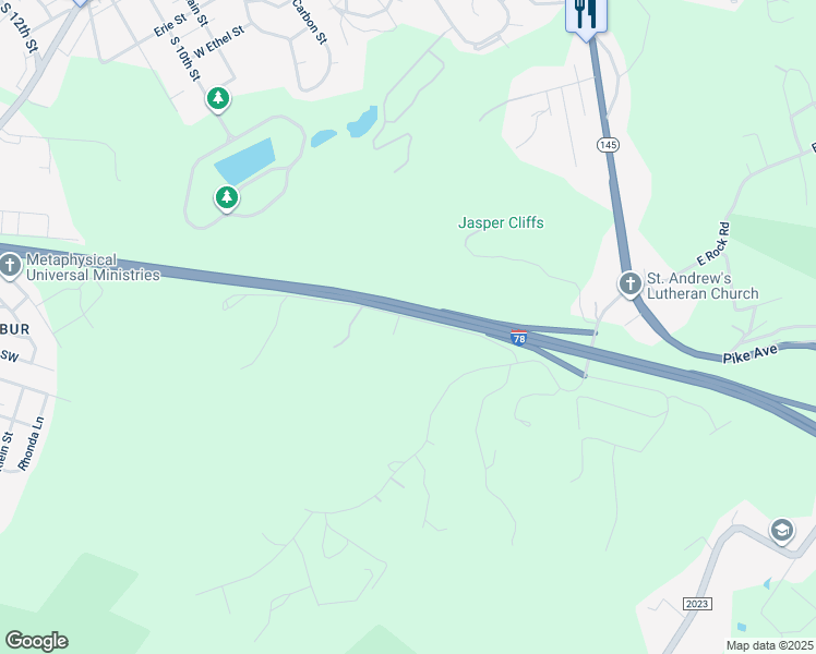 map of restaurants, bars, coffee shops, grocery stores, and more near 2310 Spring Lane in Allentown