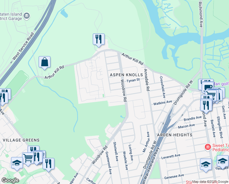 map of restaurants, bars, coffee shops, grocery stores, and more near 192 Kenilworth Avenue in Staten Island