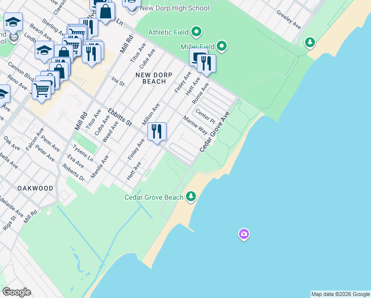 map of restaurants, bars, coffee shops, grocery stores, and more near 29 Cedar Grove Court in Staten Island