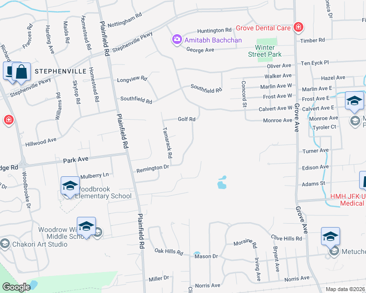 map of restaurants, bars, coffee shops, grocery stores, and more near 32 Remington Drive in Edison