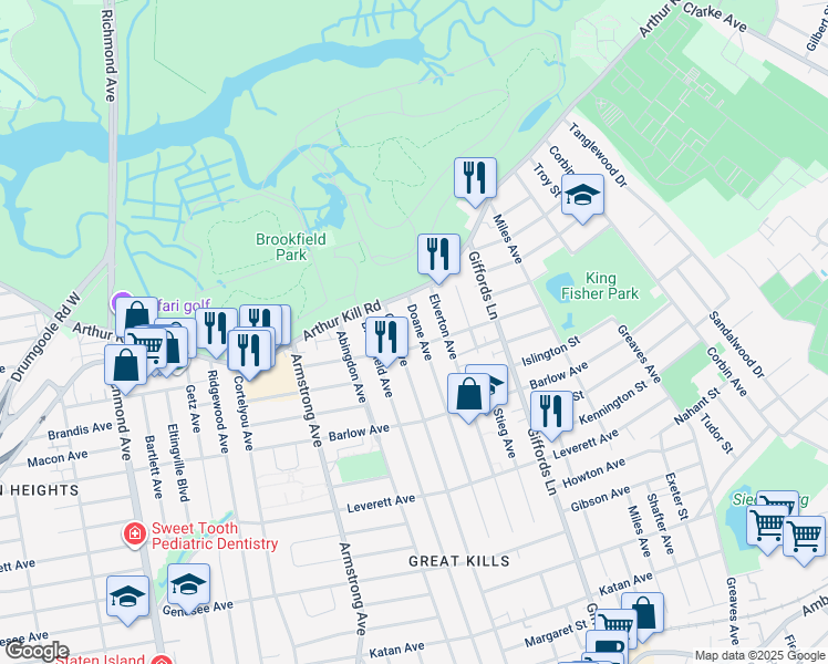 map of restaurants, bars, coffee shops, grocery stores, and more near 481 Colon Avenue in Staten Island