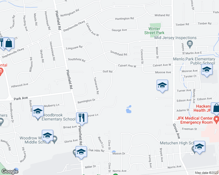 map of restaurants, bars, coffee shops, grocery stores, and more near 29 Remington Drive in Edison
