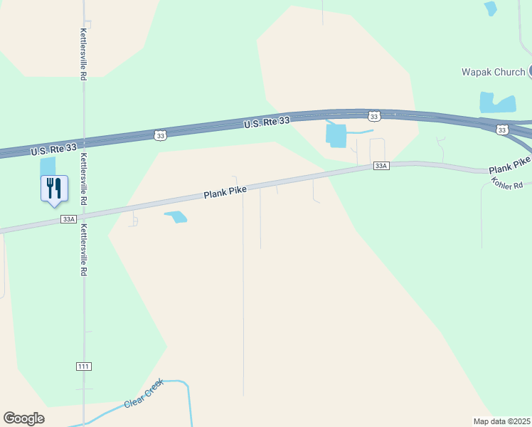 map of restaurants, bars, coffee shops, grocery stores, and more near 14492 Woodland Drive in Wapakoneta