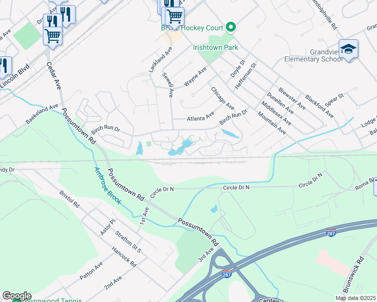 map of restaurants, bars, coffee shops, grocery stores, and more near 251 Dorset Court in Piscataway