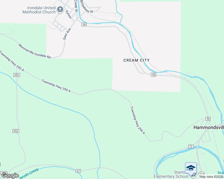 map of restaurants, bars, coffee shops, grocery stores, and more near County Highway 2/5 in Irondale