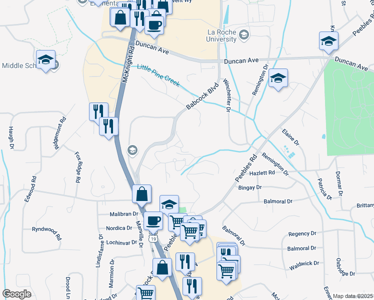 map of restaurants, bars, coffee shops, grocery stores, and more near 911 Vincent Way in Pittsburgh