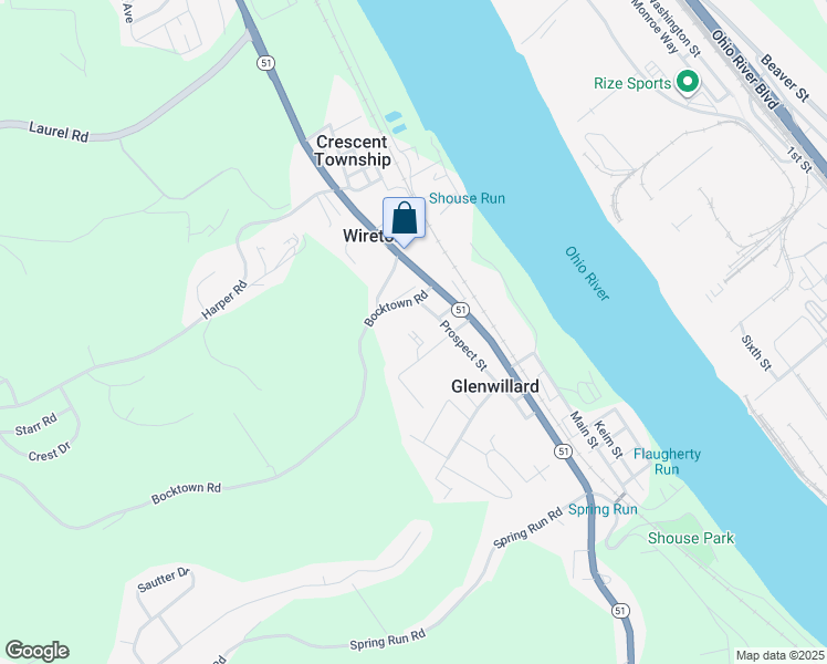 map of restaurants, bars, coffee shops, grocery stores, and more near 746 School Street in Crescent Township