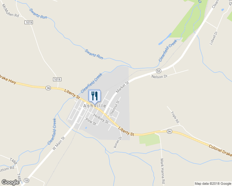 map of restaurants, bars, coffee shops, grocery stores, and more near 245 Clearfield Valley Boulevard in Ashville