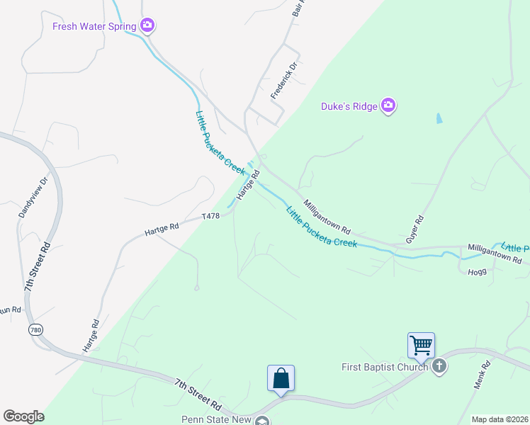 map of restaurants, bars, coffee shops, grocery stores, and more near 195 Hartge Road in New Kensington