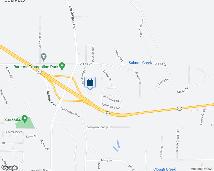 map of restaurants, bars, coffee shops, grocery stores, and more near 4575 Lynbrook Loop in Redding