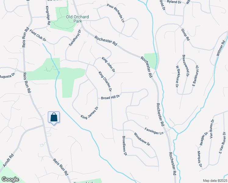 map of restaurants, bars, coffee shops, grocery stores, and more near 1534 King Charles Dr in Pittsburgh