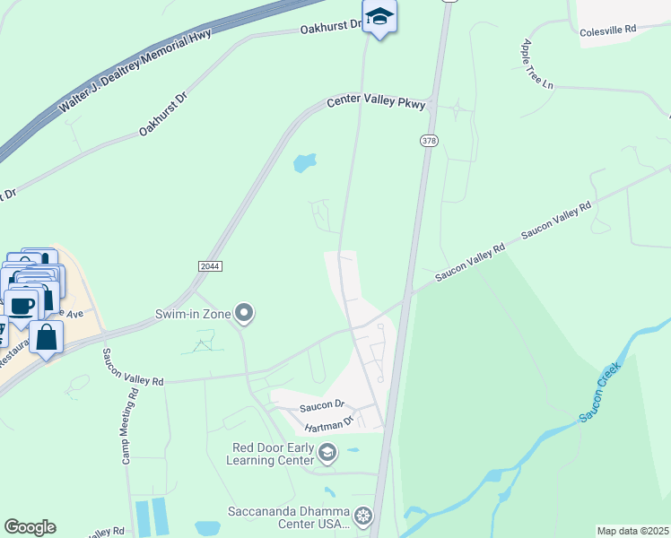 map of restaurants, bars, coffee shops, grocery stores, and more near 4468 Old Bethlehem Pike in Lehigh County