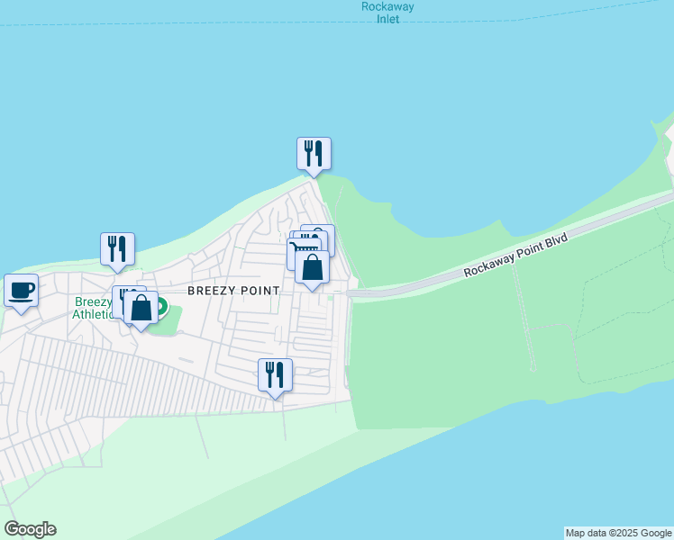 map of restaurants, bars, coffee shops, grocery stores, and more near 38 Market Street in Queens