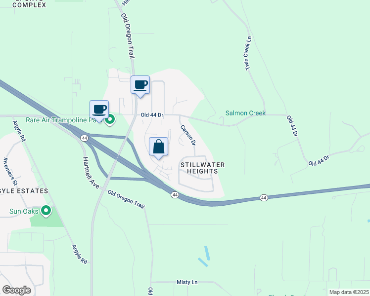 map of restaurants, bars, coffee shops, grocery stores, and more near 4200 Stonewalk Court in Redding