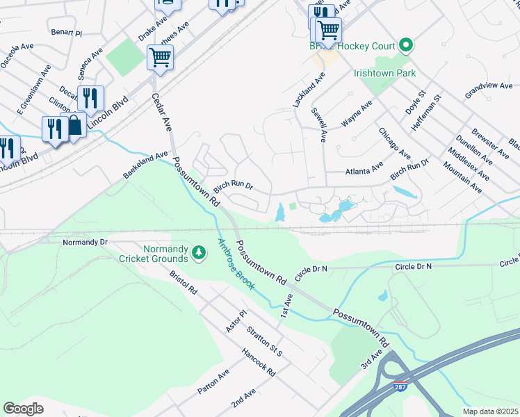 map of restaurants, bars, coffee shops, grocery stores, and more near 221 Pinelli Drive in Piscataway