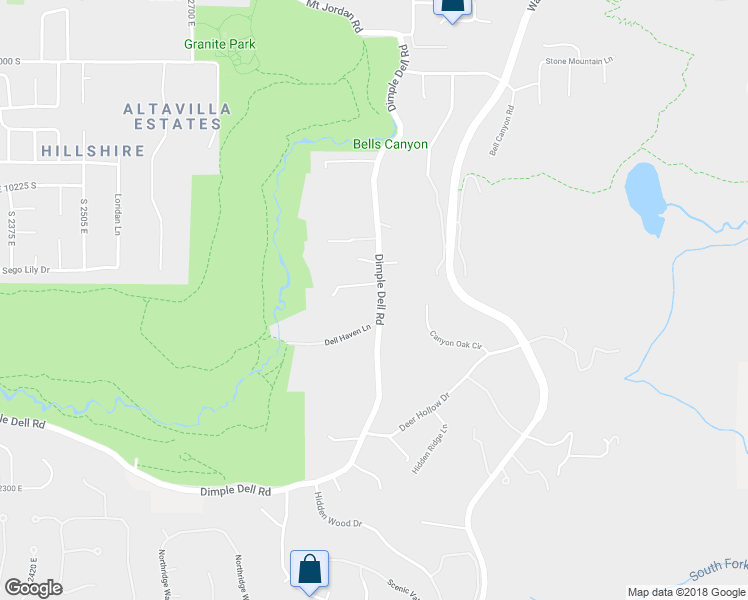 map of restaurants, bars, coffee shops, grocery stores, and more near 10424 Dimple Dell Road in Sandy