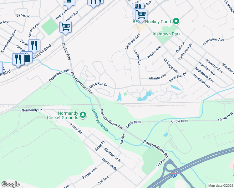 map of restaurants, bars, coffee shops, grocery stores, and more near 221 Pinelli Drive in Piscataway