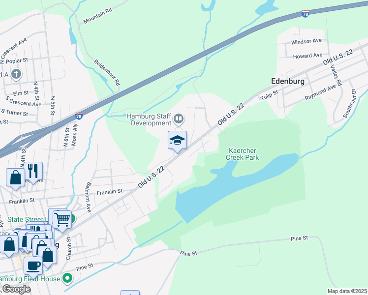 map of restaurants, bars, coffee shops, grocery stores, and more near in Hamburg