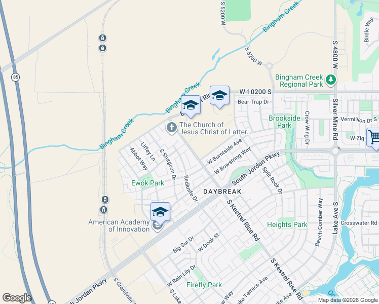 map of restaurants, bars, coffee shops, grocery stores, and more near in South Jordan