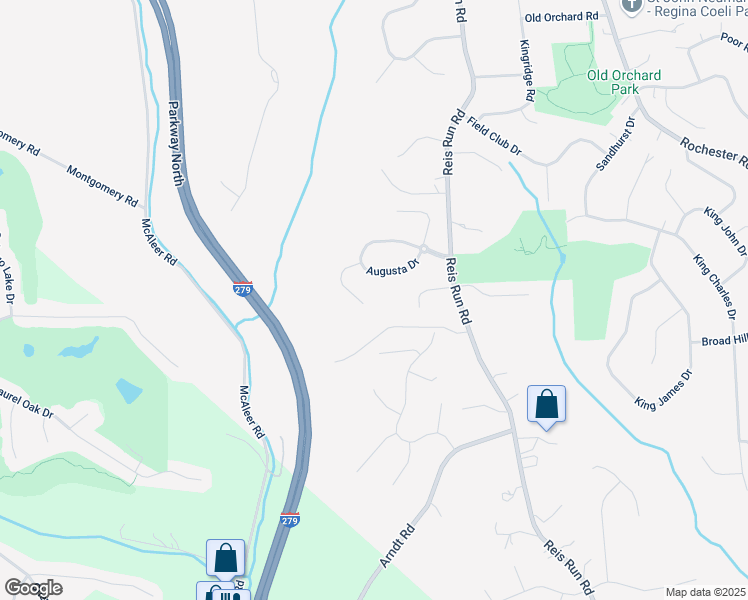 map of restaurants, bars, coffee shops, grocery stores, and more near 1642 Saint Andrews Court in Pittsburgh